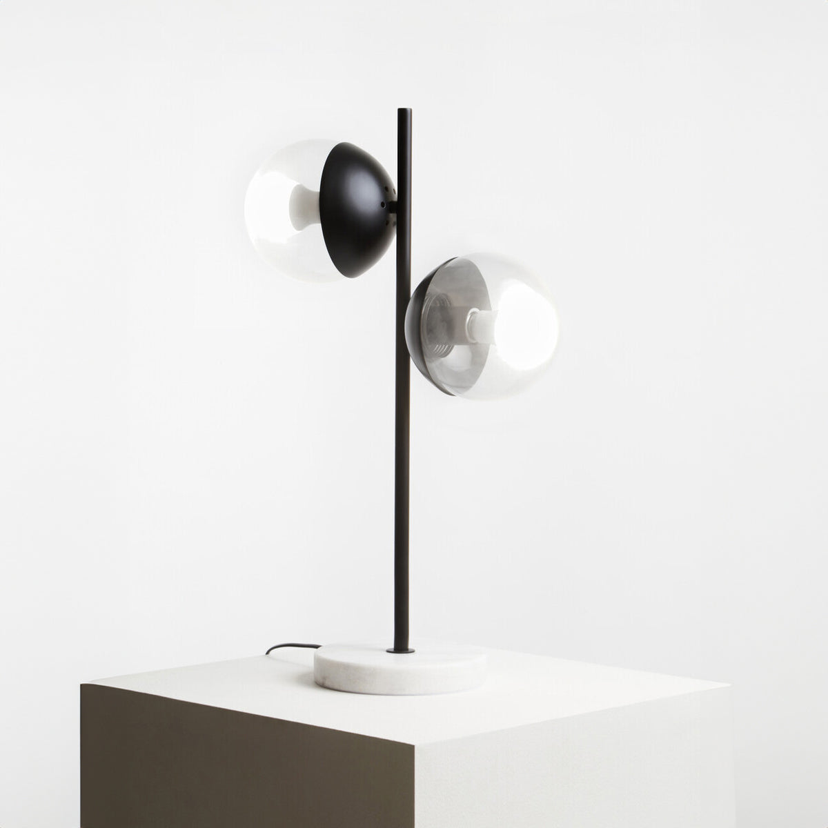 Revive Black Finish Metal 2 Light Table Lamp