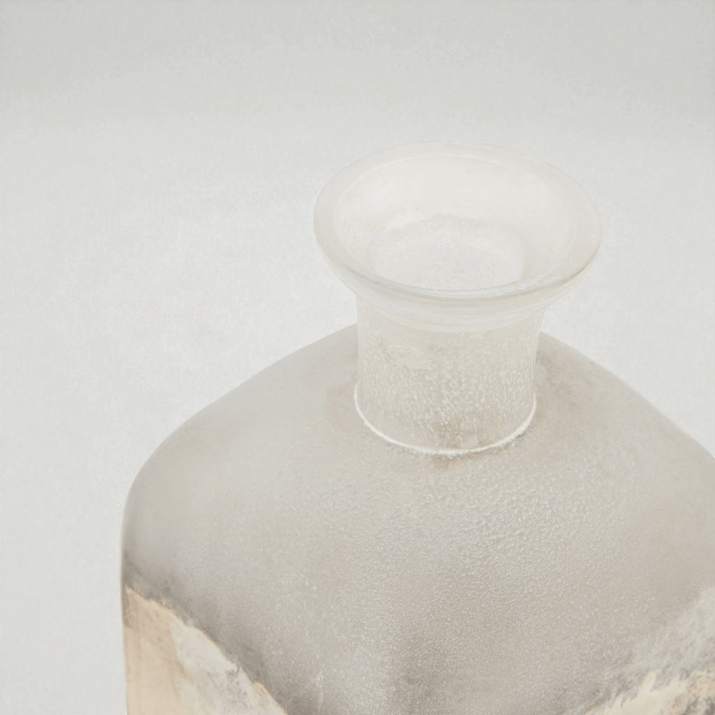 Burnished Dipped and Aged Brass Large Candle Holder Vase