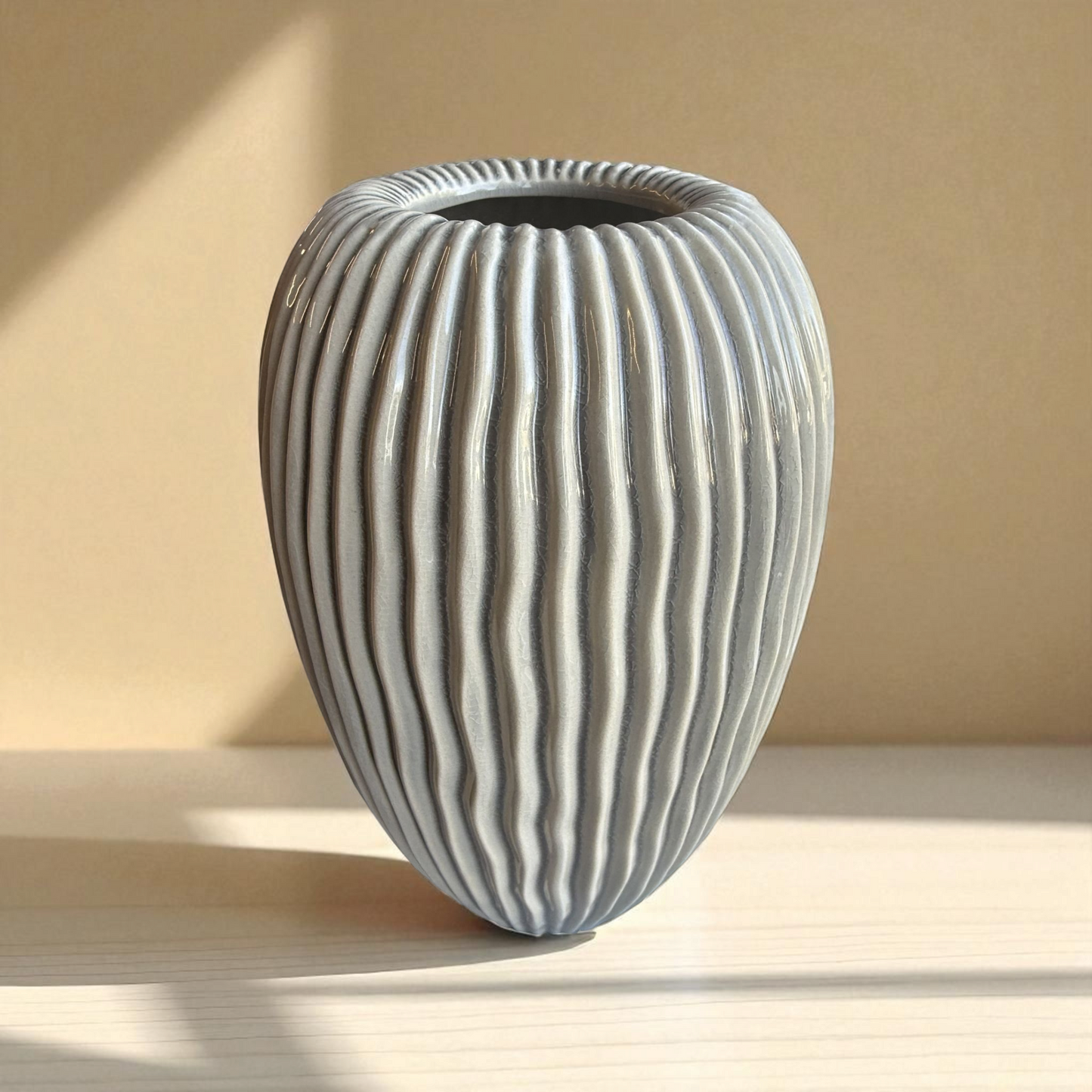 Pallida Collection Large Striped Vase