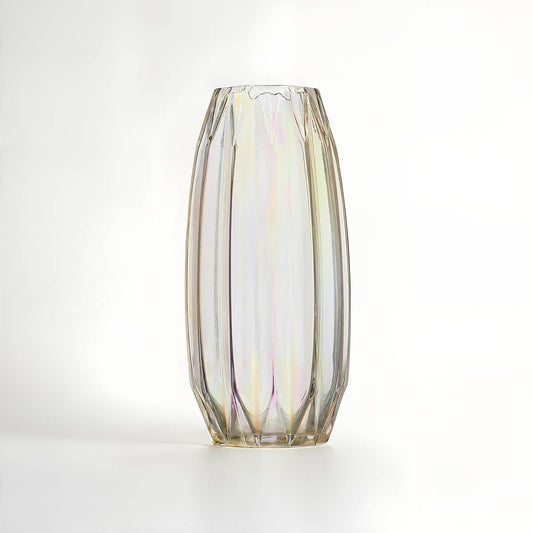 Petro Large Glass Vase with Iridescent Finish