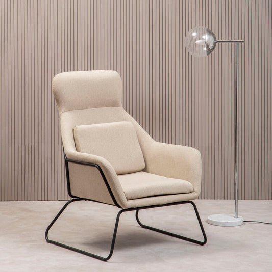 Stockholm Natural Chair With Black Metal Frame