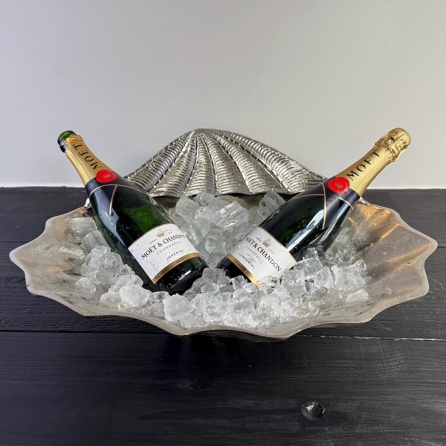 Clamshell Solid Champagne Ice Bucket