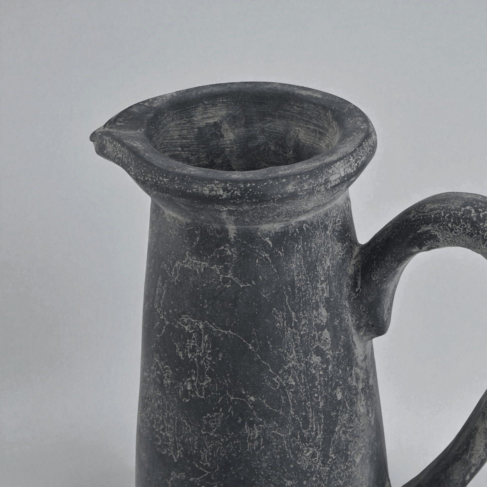 Amalfi Grey Tall Jug, a sculptural jug with Mediterranean influences, perfect for modern and traditional decor.