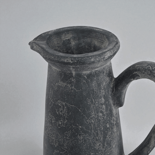 Amalfi Grey Tall Jug, a sculptural jug with Mediterranean influences, perfect for modern and traditional decor.