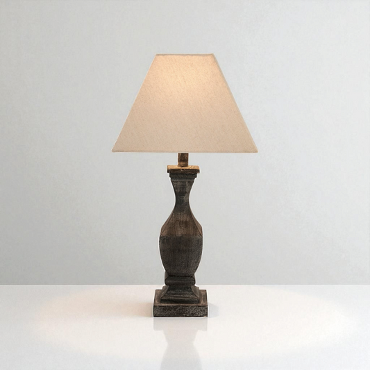 Incia Fluted Wooden Table Lamp