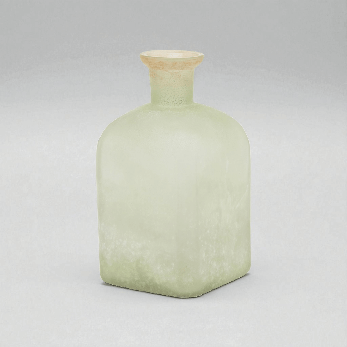 Smoked Sage and Aged Brass Large Candle Holder Vase