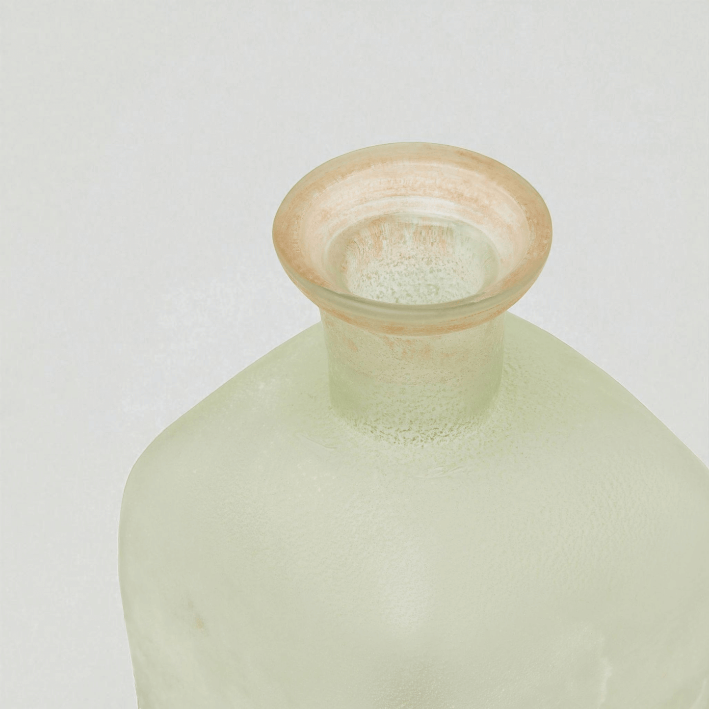 Smoked Sage and Aged Brass Large Candle Holder Vase